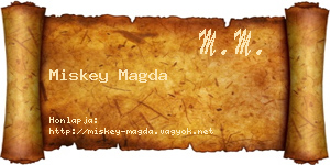 Miskey Magda névjegykártya
